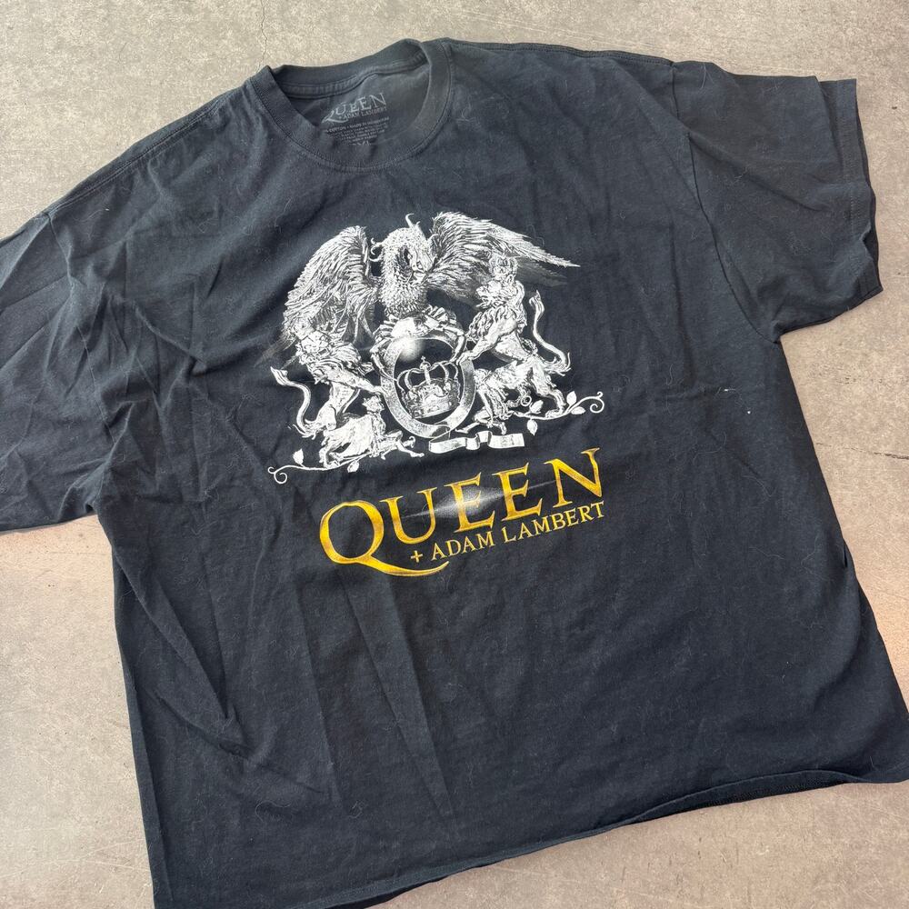 Vintage Y2k Queen Band Black Rock N Roll Rhapsody Tour Graphic Tee Men's XXL